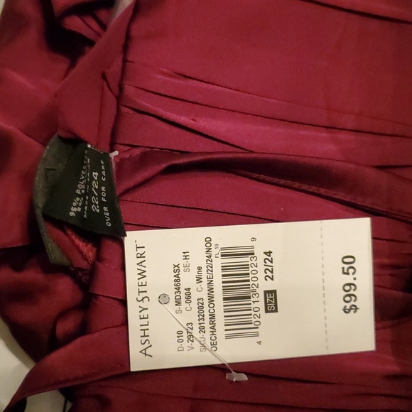Ashley Stewart Stunning Satin Slip cowl neck dress. Wine color. Size 22/24 - Picture 10 of 12